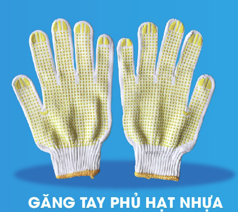 Plastic-coated gloves