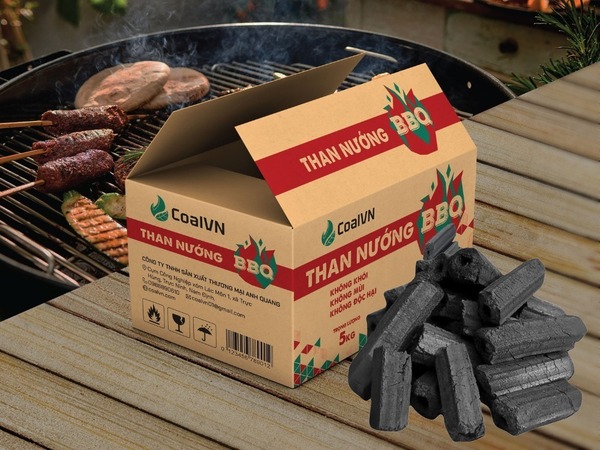 Hexagonal BBQ charcoal briquettes