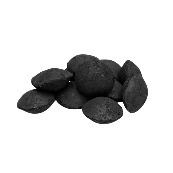Oval coconut shell charcoal briquettes