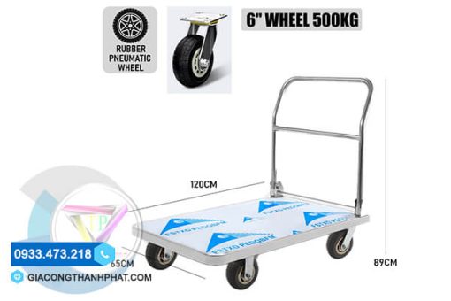 Single-tier stainless steel trolley