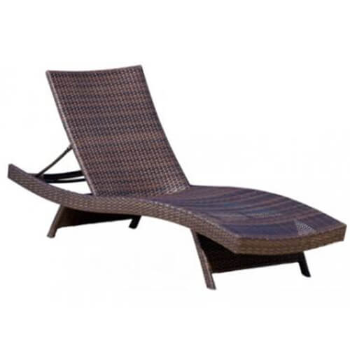 Poly rattan sun lounger