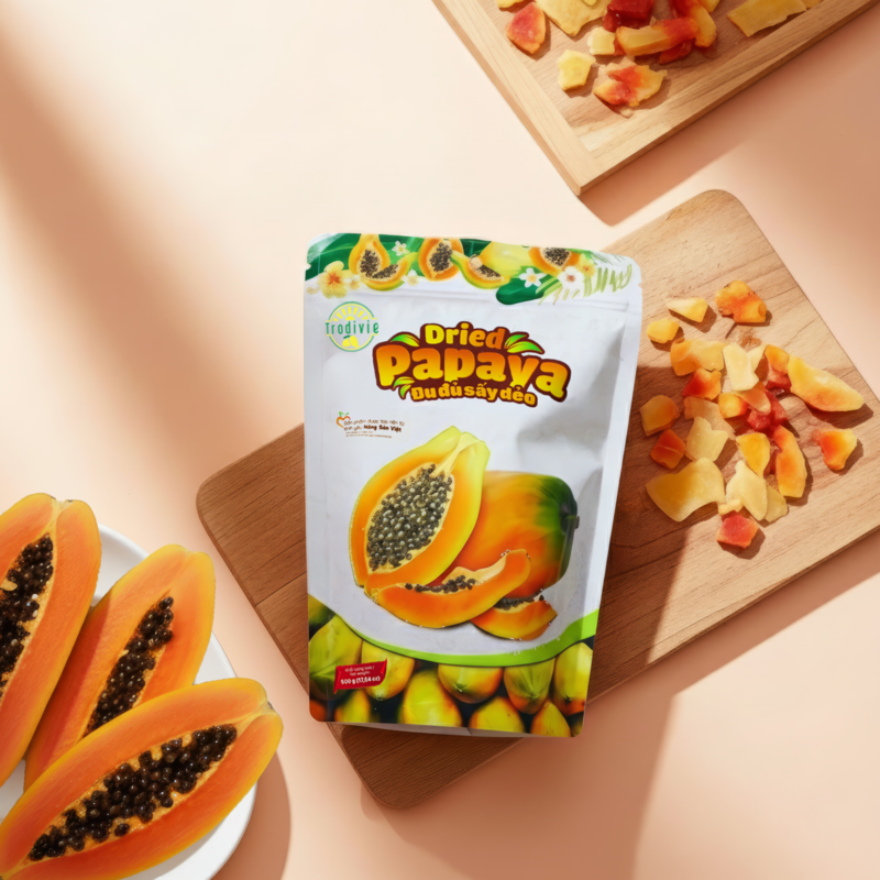 Soft-dried papaya