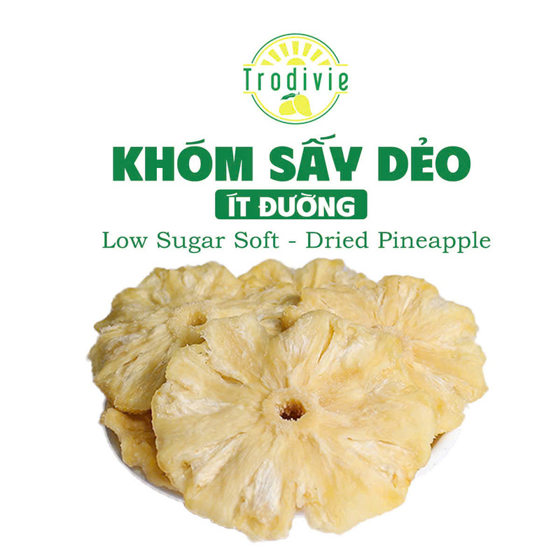 Low-sugar soft-dried pineapple