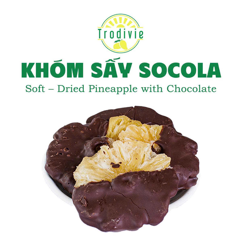 Soft-dried pineapple with chocolate