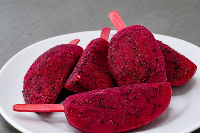 Frozen dragonfruit stick