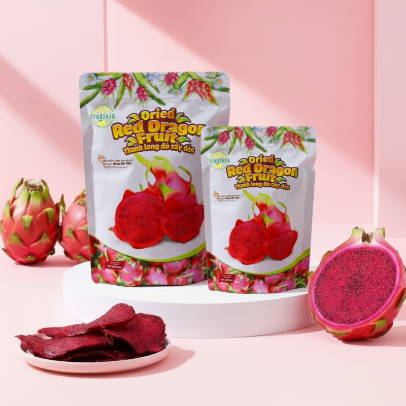 Soft-dried dragon fruit