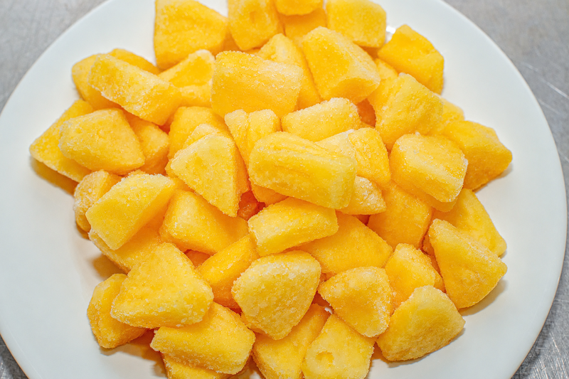 Frozen pineapple cubes