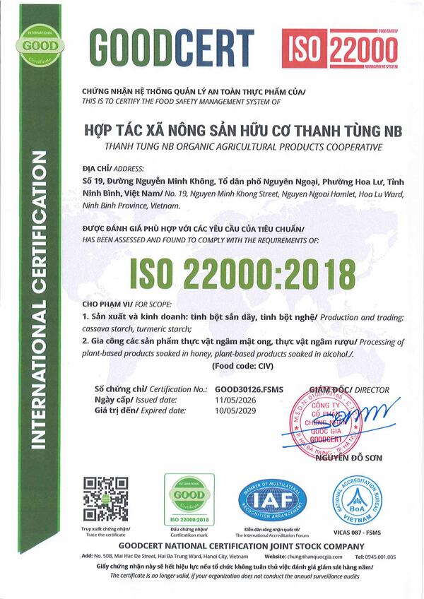 ISO 22000:2018 certification