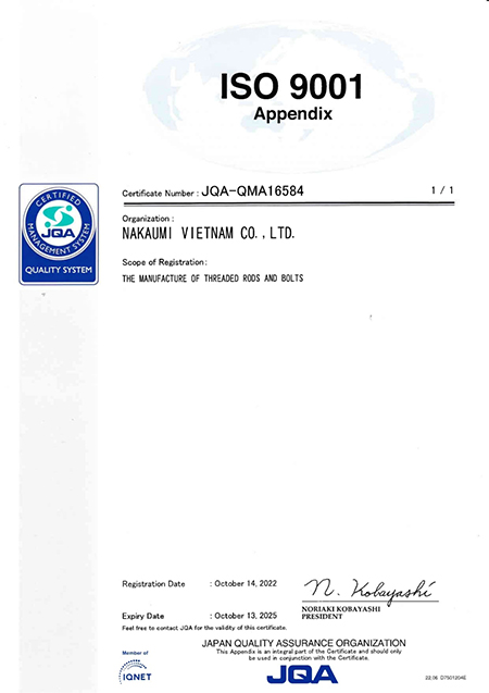 ISO 9001:2015 certificate