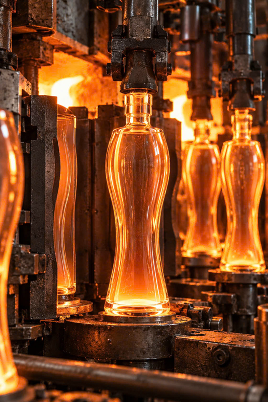 Glass liquor bottle