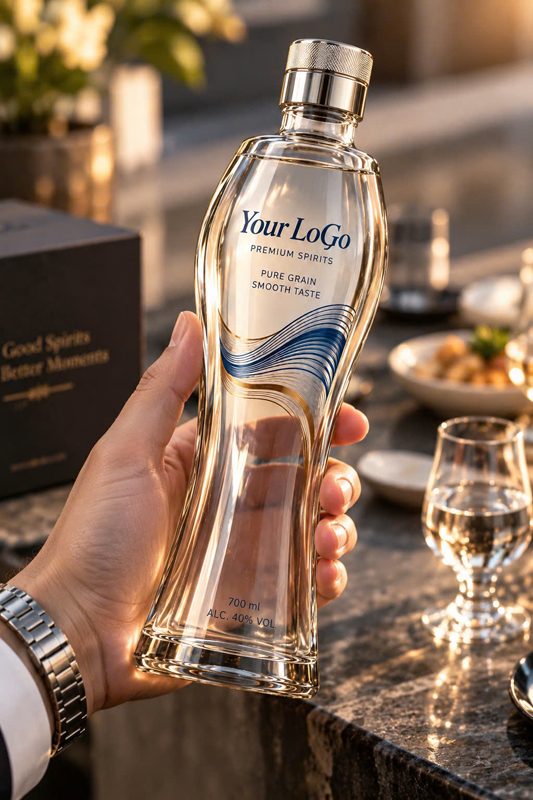 Glass liquor bottle