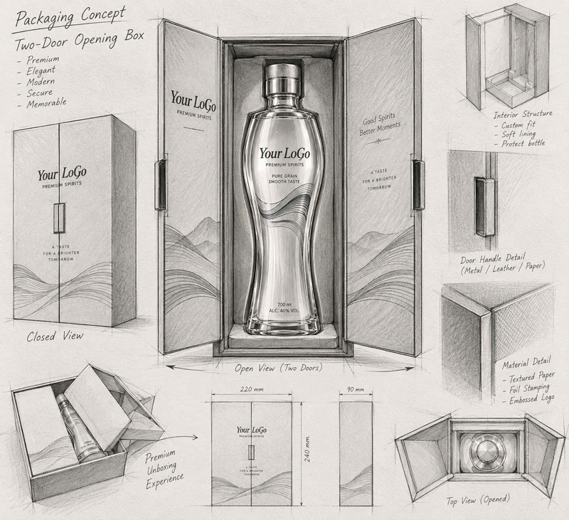 Glass liquor bottle