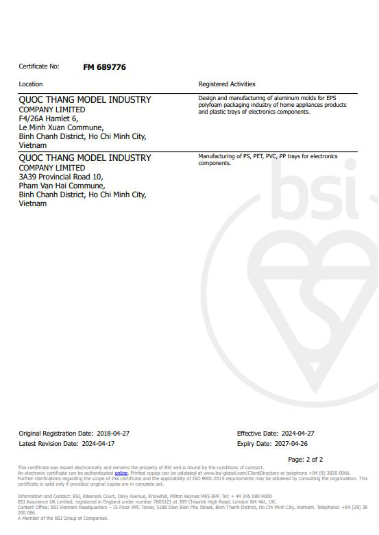 ISO 9001:2015 certificate