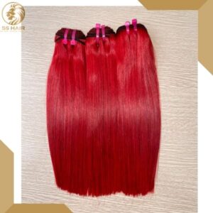 Red weaves hair
