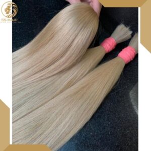 Raw hair colored light blonde