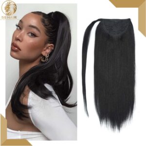 Raw hair ponytail extensions