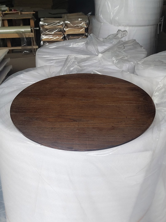 Wooden desk surface