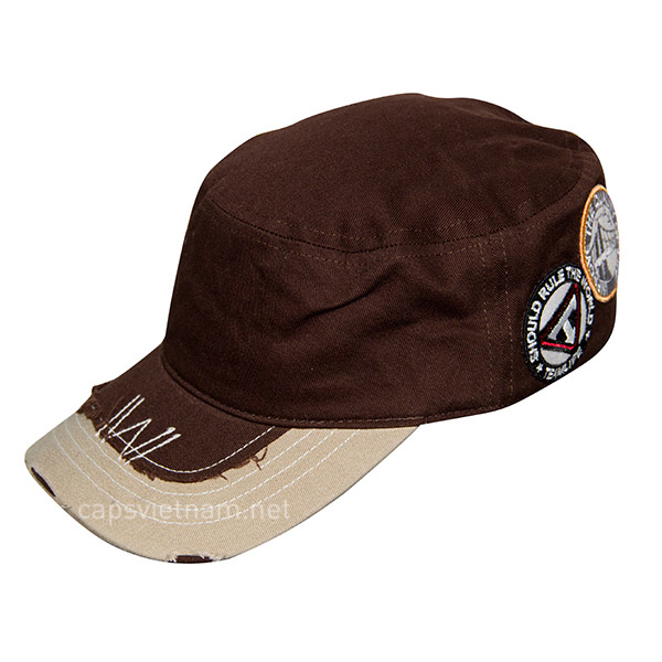 G Mens Castro Style Enzyme Washed Cotton Twill Army Cap