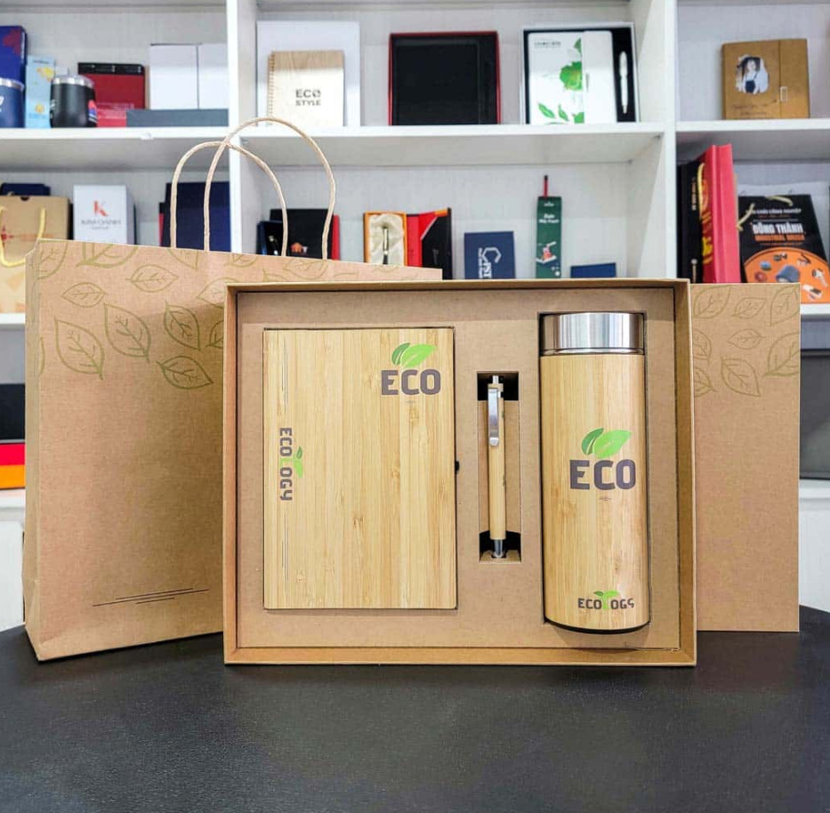 amboo gift set with logo printing ECO1
