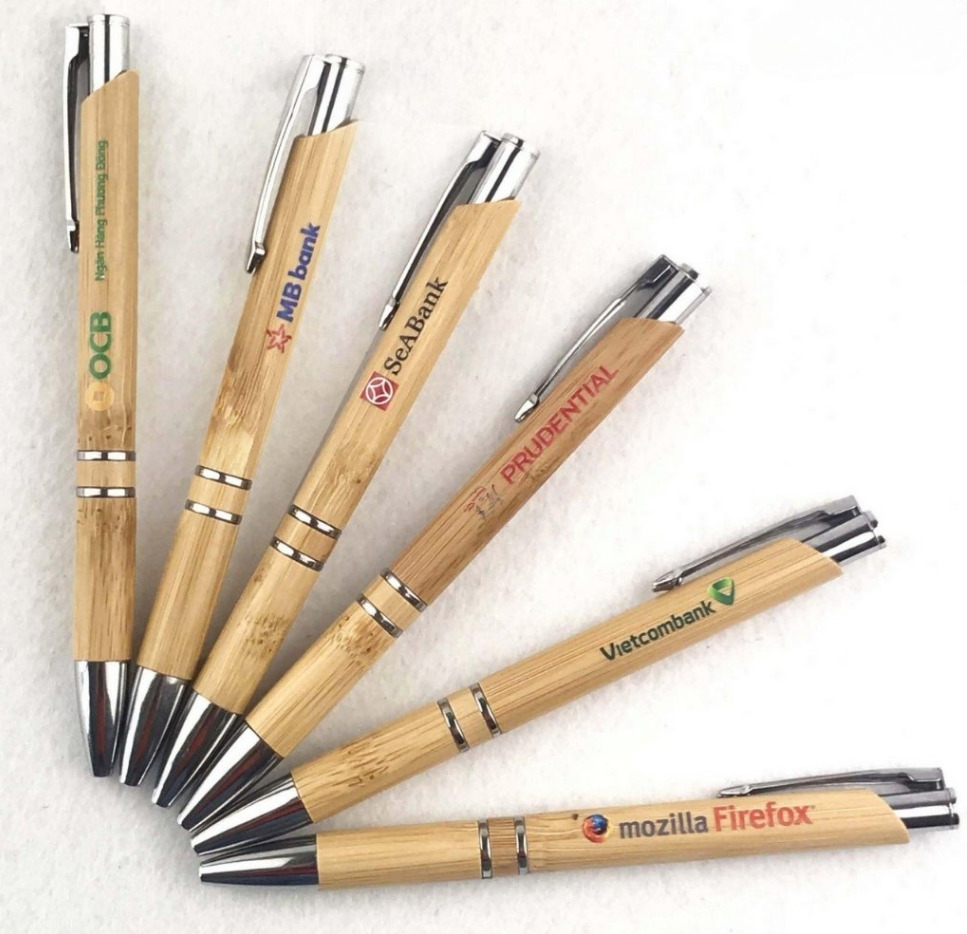 Bamboo ballpoint pen with logo printing BP1916