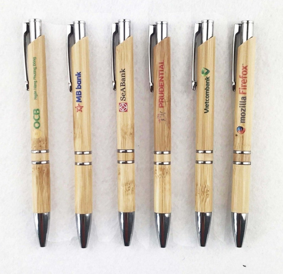 Bamboo ballpoint pen with logo printing BP1916