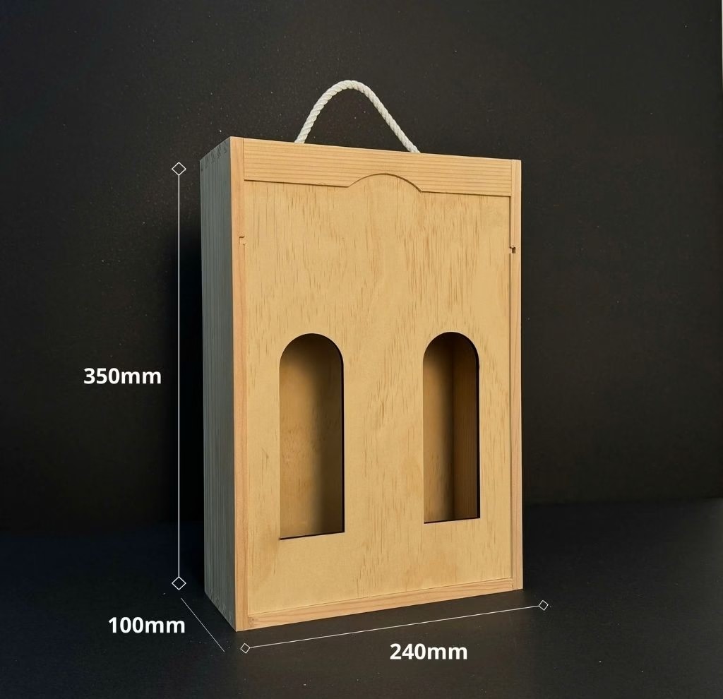 Wooden box with sliding lid