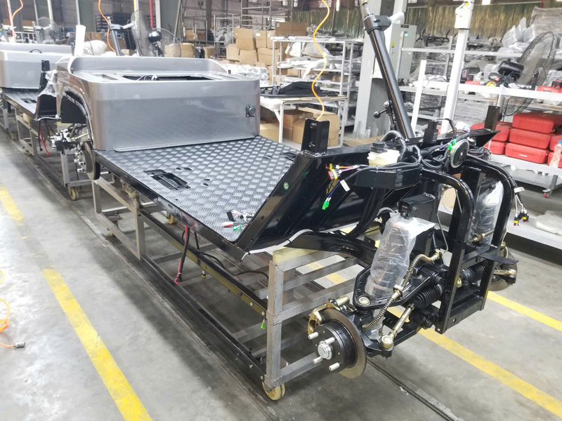 Golf cart frame fabrication