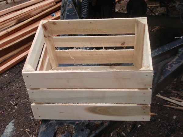 Open slat small wooden crates