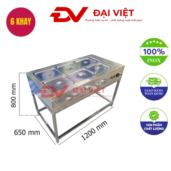 6-pan bain marie food ­warmers