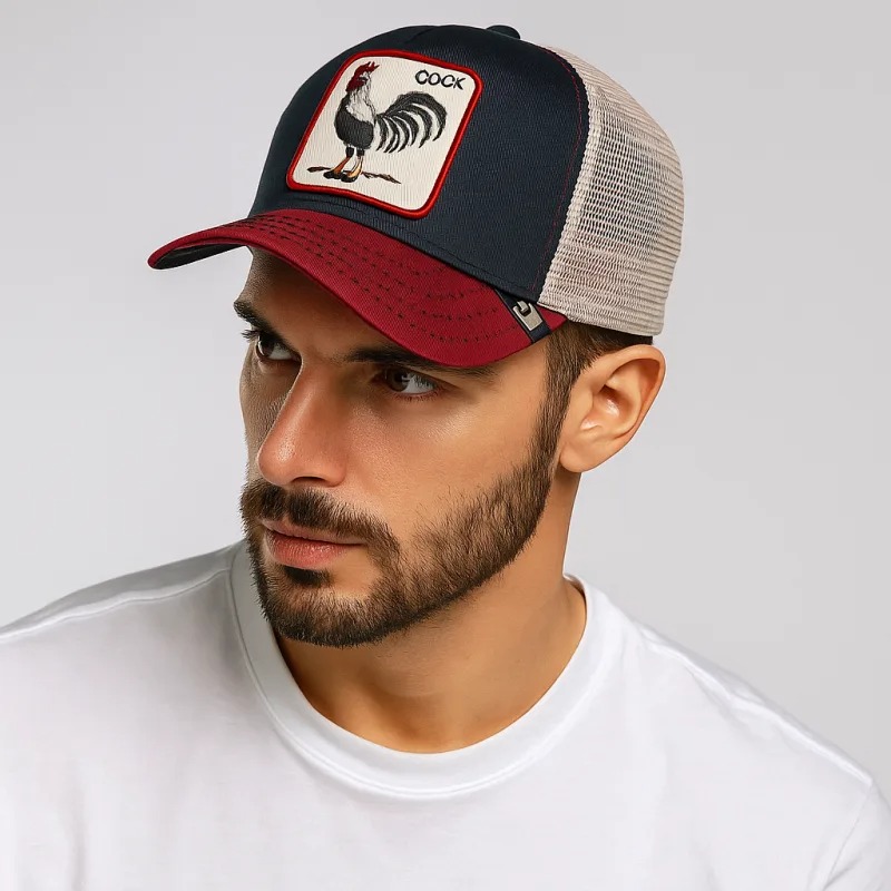 Goorin Bros The Cock trucker hat - Navy blue and red