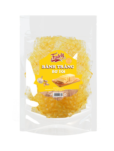 Rice paper with butter and fried garlic