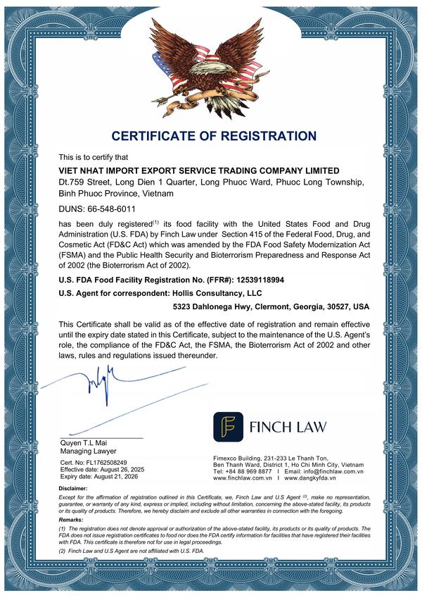 FFR Certificate Registration
