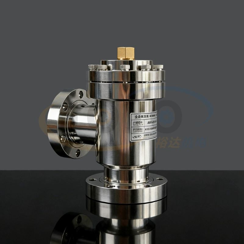High vacuum all metal angle valve