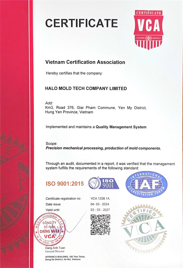 ISO 9001:2015 certificate