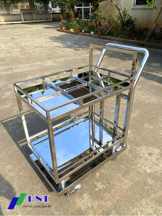 Shock-resistant stainless steel trolley