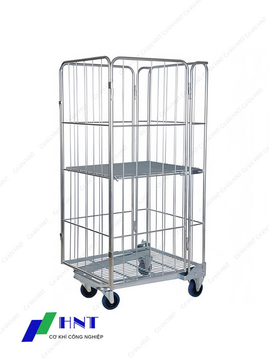 Foldable roll cage trolley