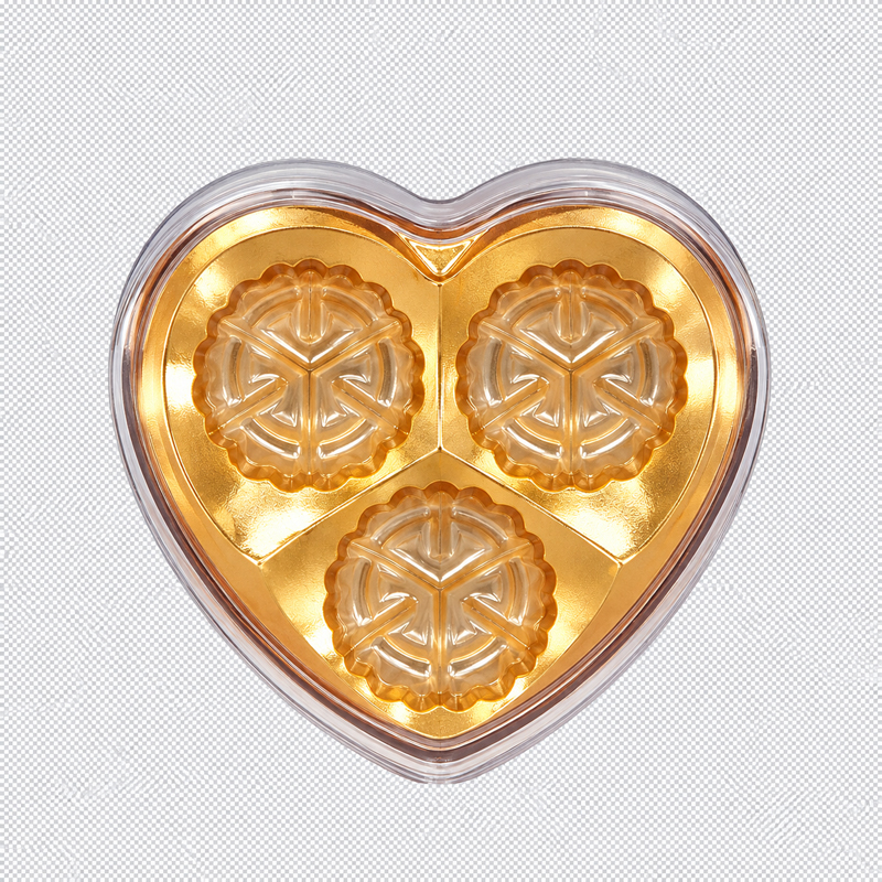 3-piece heart-shaped GPPS boxes