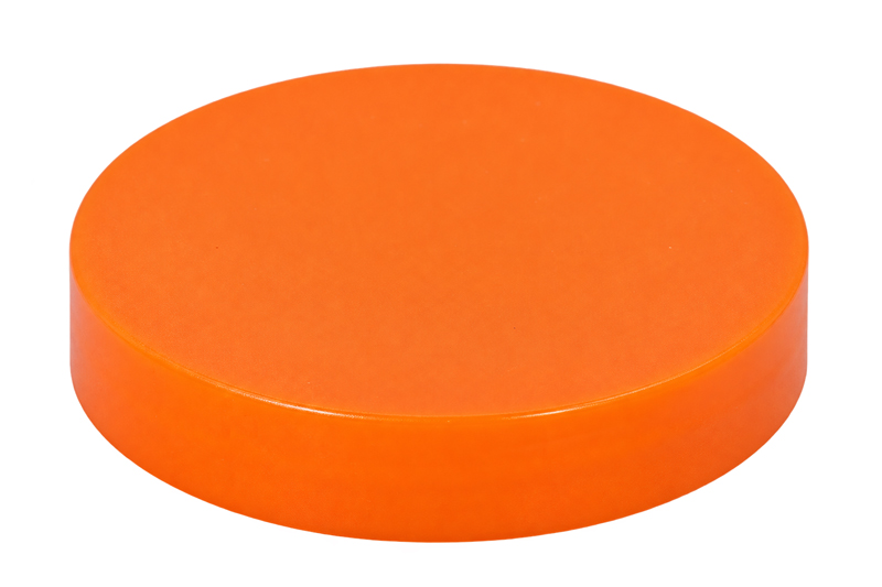 Orange push plastic cap