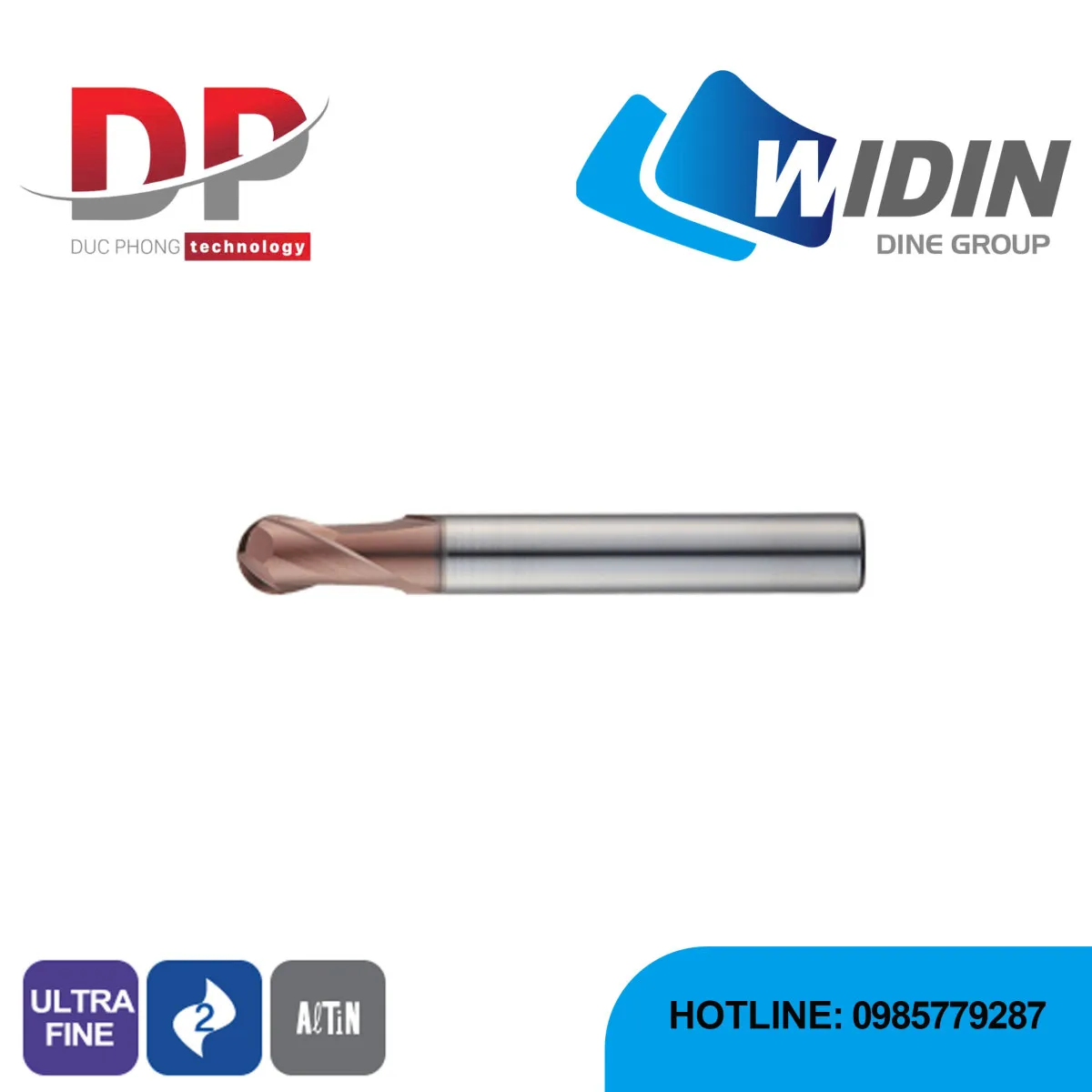 WIDIN ESB702 Series 63 HRC Ball Nose End Mill
