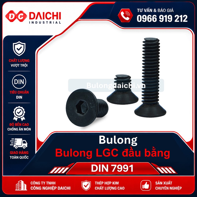 Black steel DIN 7991 flat head socket screw