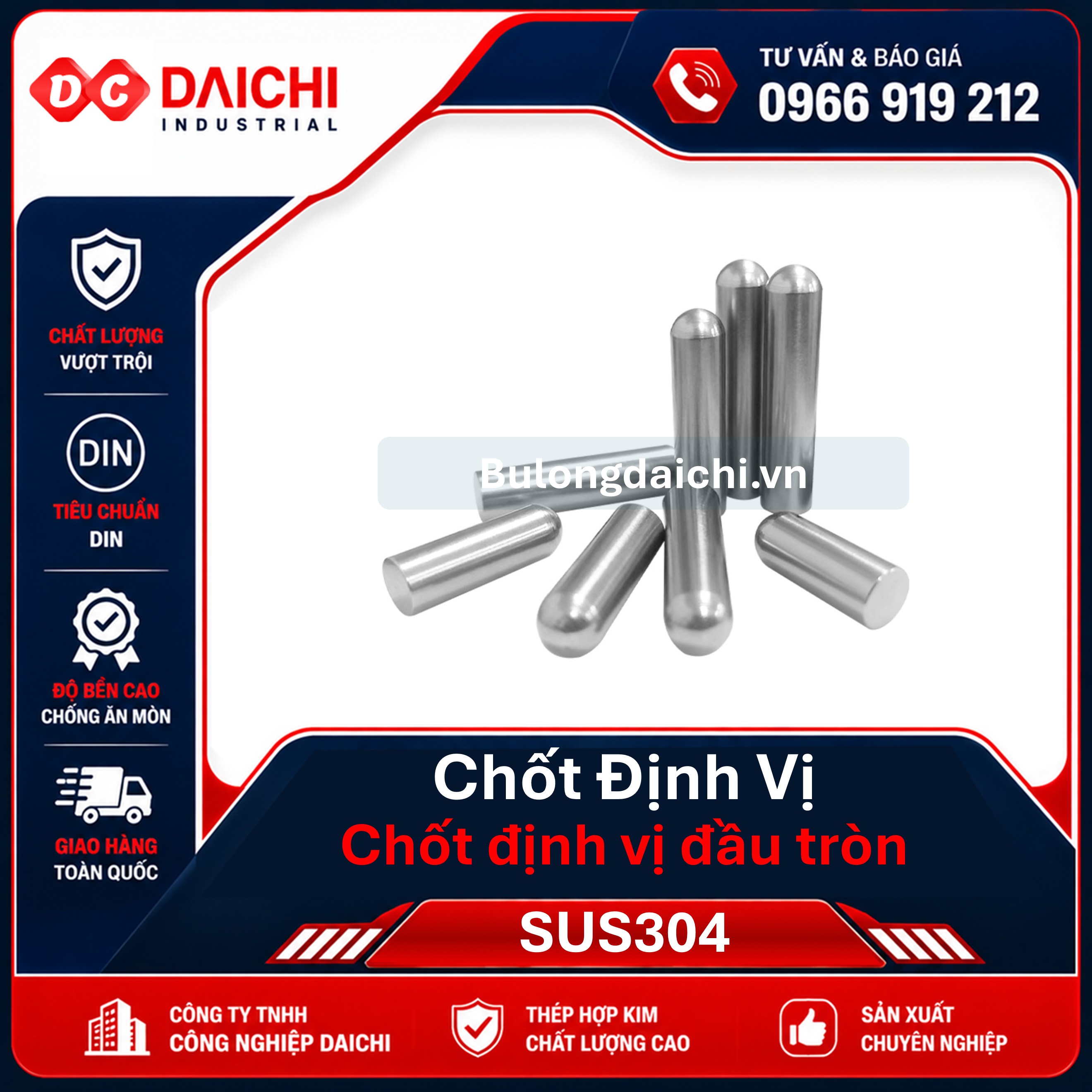 304 Stainless Steel Round-Head Locating Pin