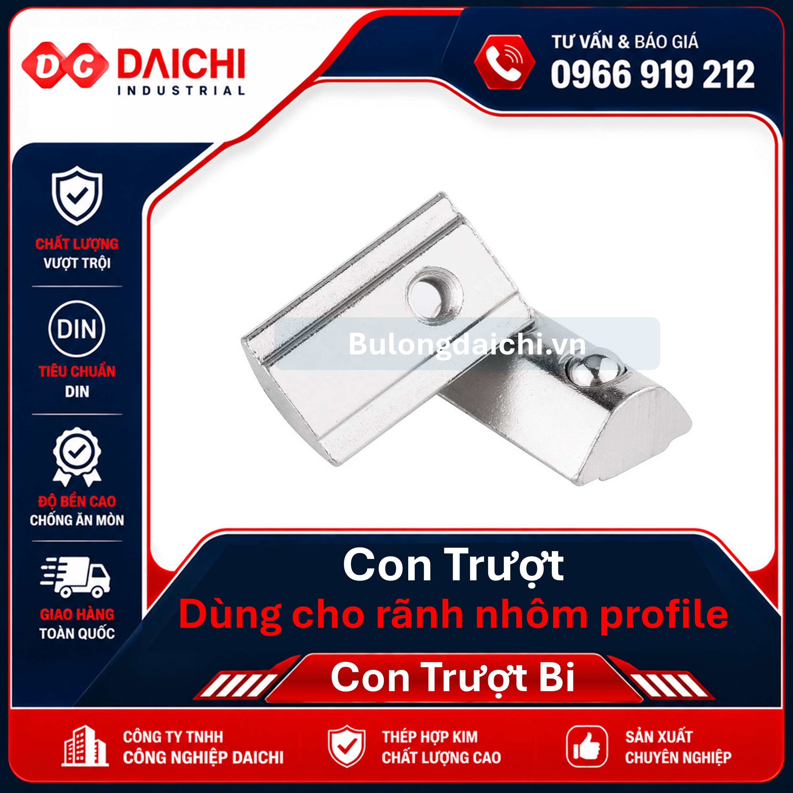 Ball-bearing sliding blocks for aluminum profiles (sizes 20, 30, 40, 45, 50, 60)