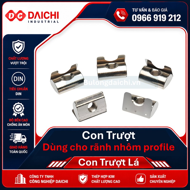 T-slot sliding nuts for aluminum profiles (sizes 20, 30, 40, 45, 50, 60)