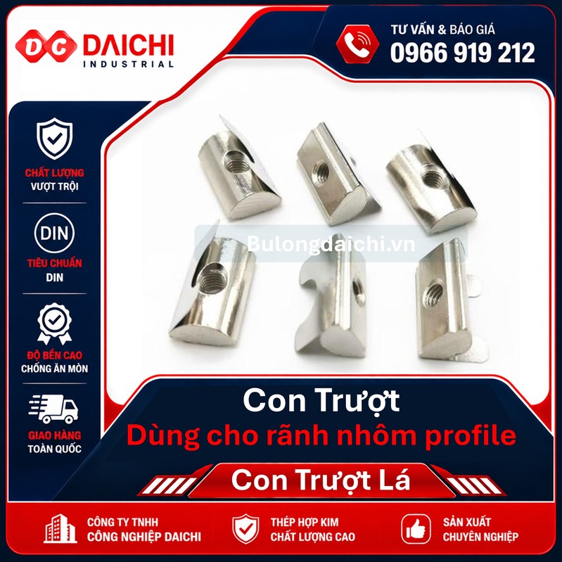 T-slot sliding nuts for aluminum profiles (sizes 20, 30, 40, 45, 50, 60)