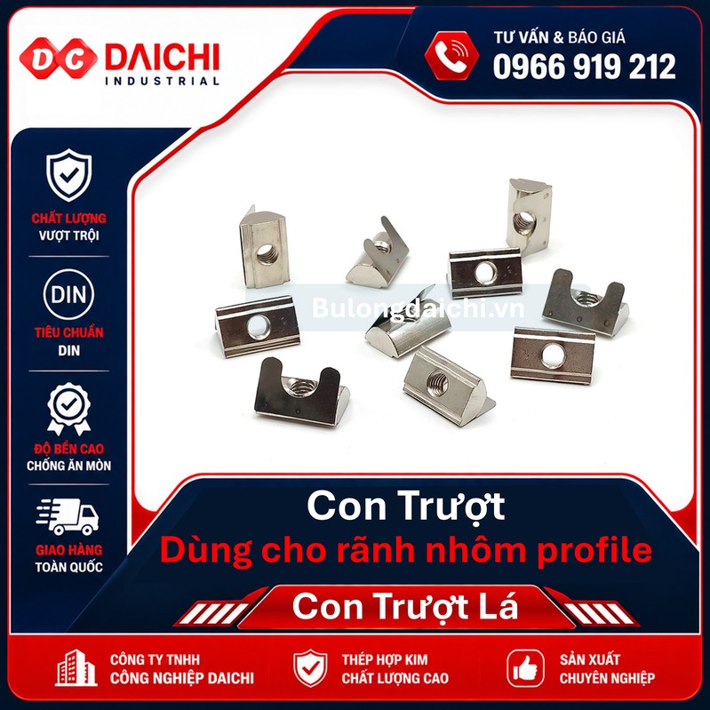 T-slot sliding nuts for aluminum profiles (sizes 20, 30, 40, 45, 50, 60)