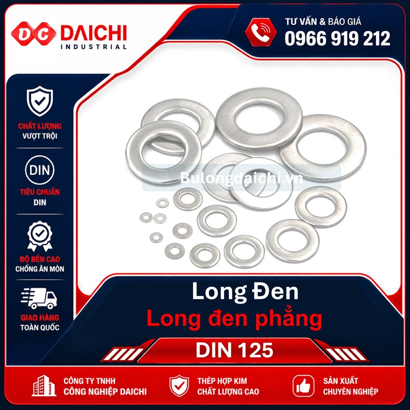 Stainless steel flat washer DIN 125A