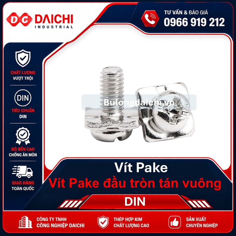 Pan-head machine screw with square washer