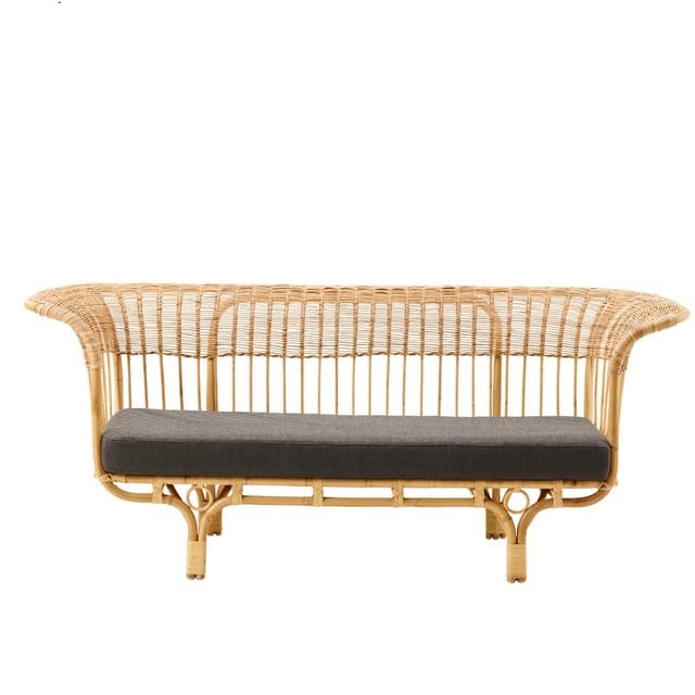 Rattan 3-seater sofa with cushion