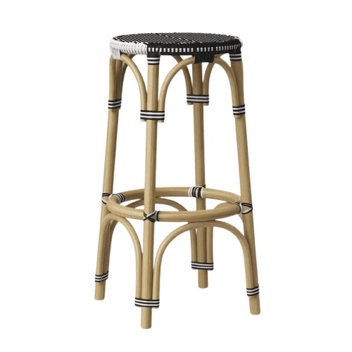 Rattan bar stool with woven seat