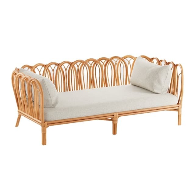 Rattan daybed/sofa with cushions
